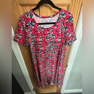 LuLaRoe red floral dress (M)